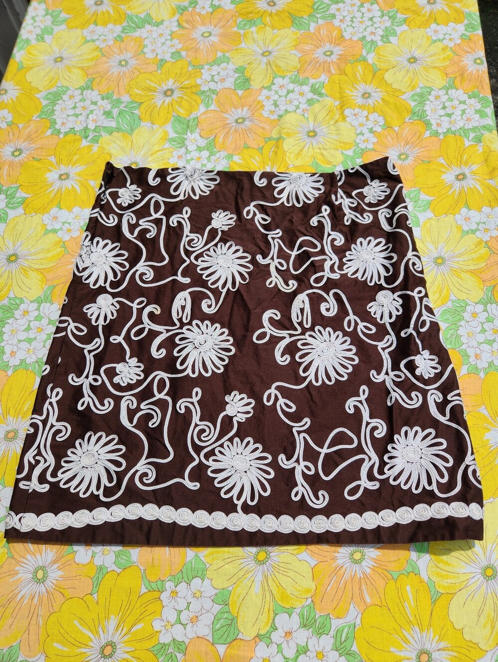 Brown Mini Floral Skirt size 16